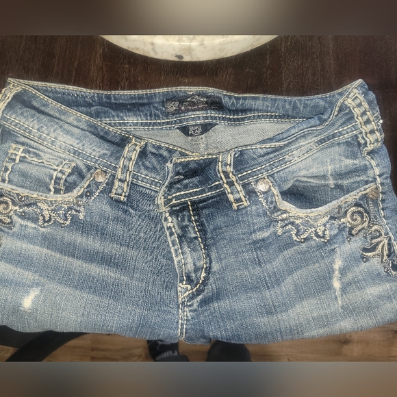 Suki Flap Silver Jeans - Picture 7 of 8